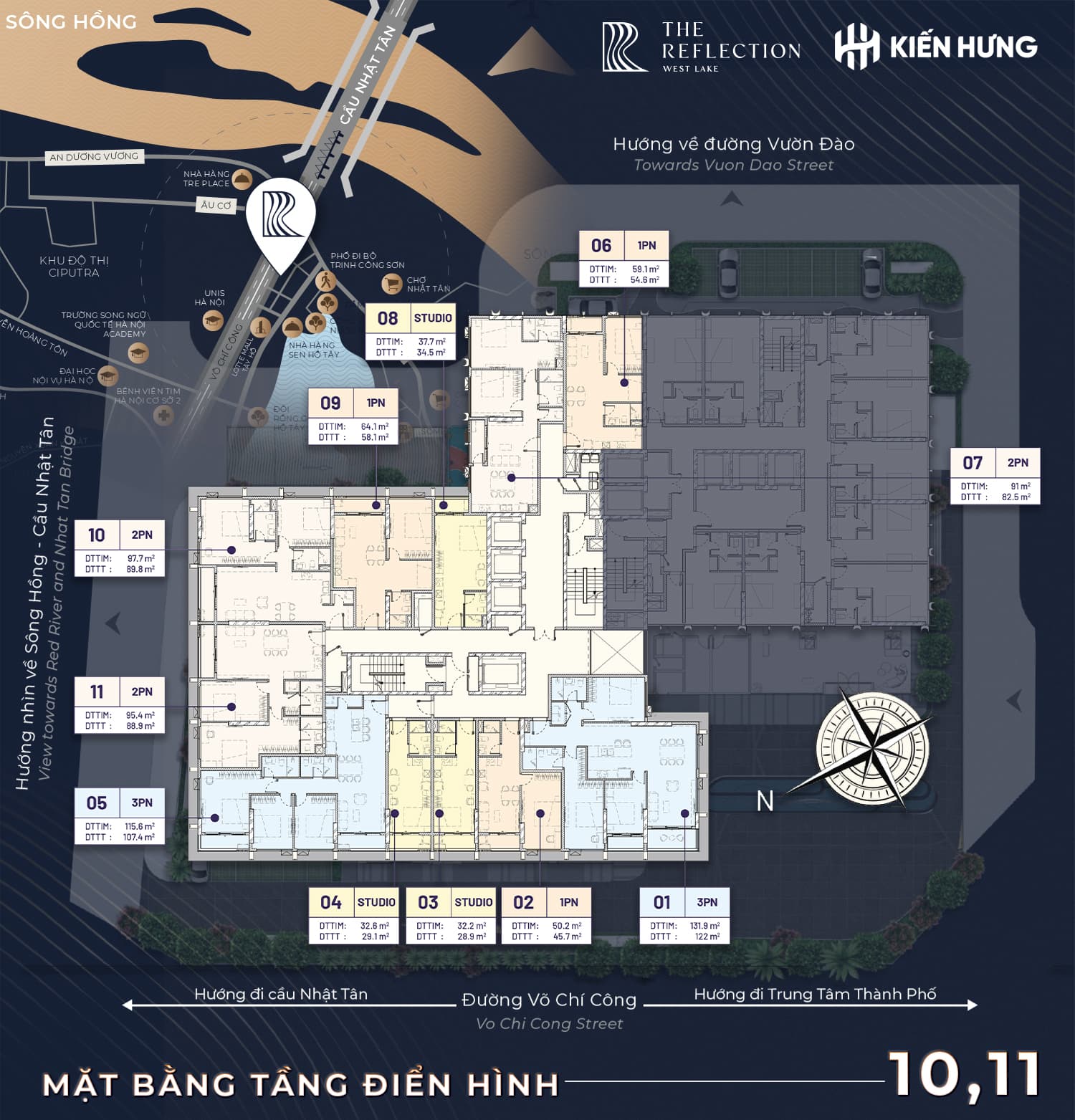 Mặt bằng sàn tầng 10, 11