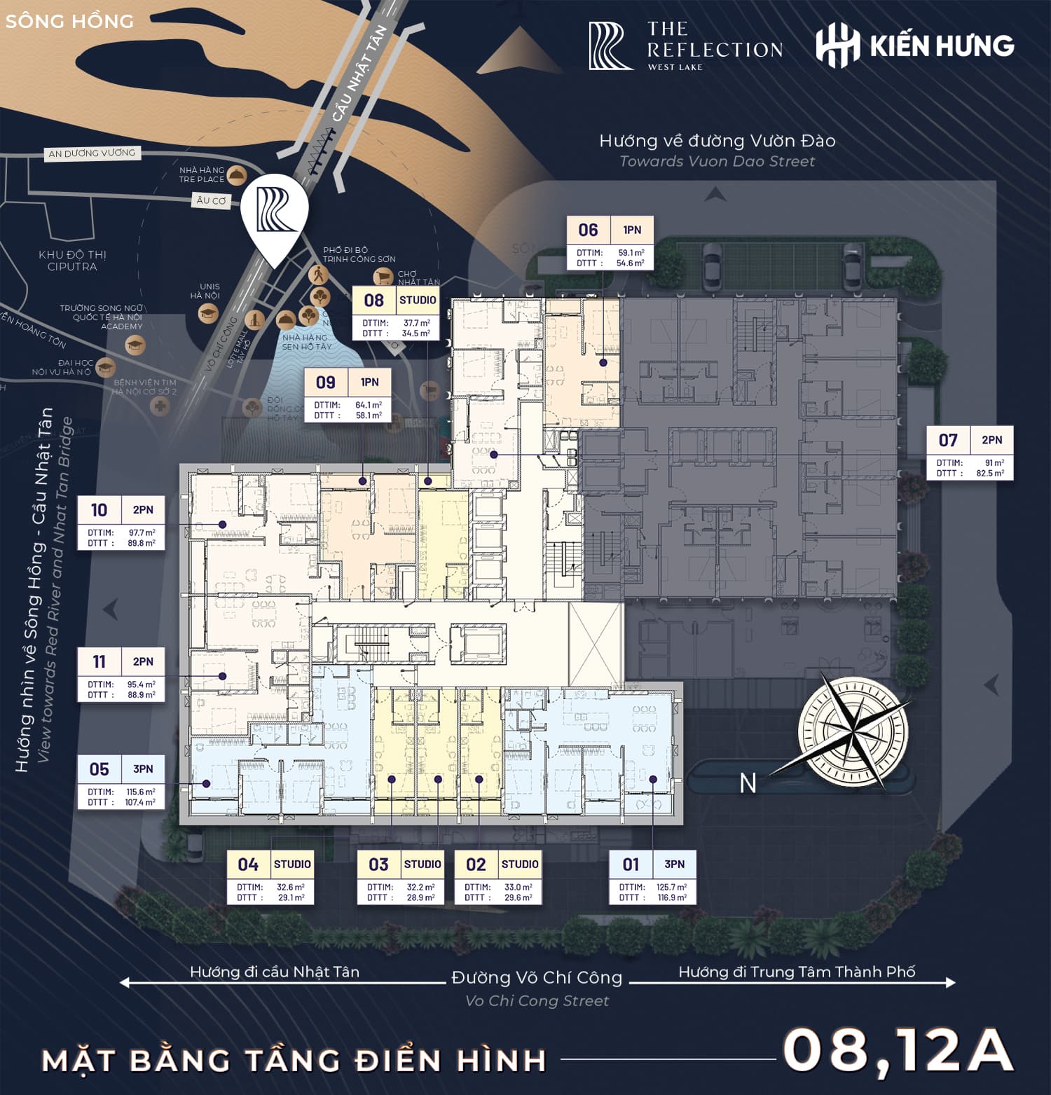 Mặt bằng sàn tầng 8, 12A